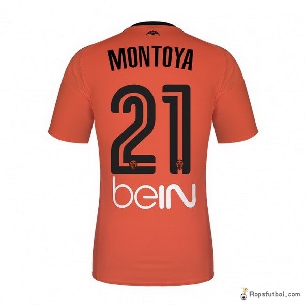 Camiseta Valencia Replica Tercera Ropa Montoya 2016/17 Naranja